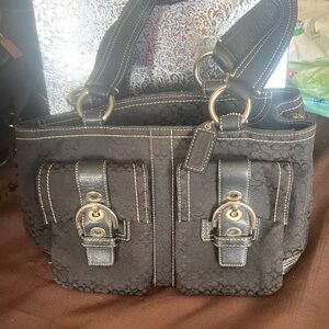 Coach Black Textured Shoulder Bag